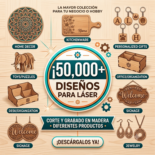 50.000 Recursos para Equipos Laser o CNC